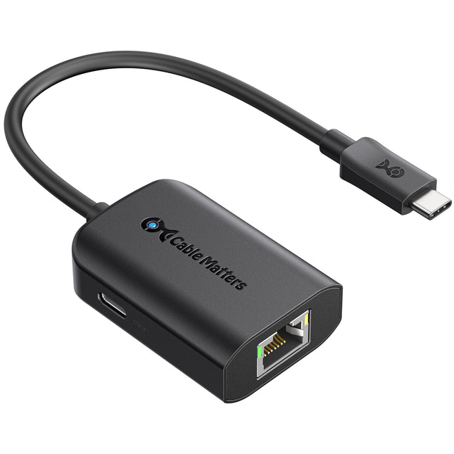 Cable Matters USB C gigabitise Etherneti adapter 100W laadimisega (USB C LAN-adapter) - kuni 480 Mbps juhtmega Etherneti kiirus Chromecasti ja Google TV jaoks (2020. aasta versioon)