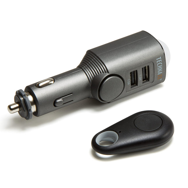 Technaxx TX-100 auto-, haagissuvila- ja paadialarm/mobiilne minialarm liikumistuvastusega + kaugjuhtimispult ja autolaadija - 2x USB, 6 päeva ooterežiimis, 110db alarmiheli heidutuseks