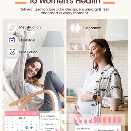 RUXINGX 2024 Smartwatch Women, 1.83" Wrist Watch with Phone Function 3 Bracelet, Menstrual Cycle Heart Rate Sleep Monitor SpO2 IP68 Sports Watch Fitness Tracker Pedometer for iOS Android Rose Red