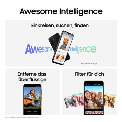 Samsung Galaxy A26 5G tehisintellektiga nutitelefon ilma lepinguta, lukustamata tehisintellektiga telefon Androidiga, 6 GB muutmälu, 128 GB salvestusruumi, 50 MP kaamera, suurepärane välimus, 2,5-aastane tootjagarantii [Ainult Amazonis]