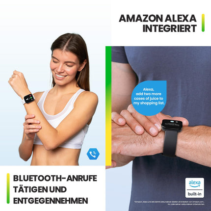 Amazfit Bip 5 46mm nutikell pulsimõõtjaga, 120 spordirežiimiga, Bluetooth-kõne, GPS ja 4 satelliidi positsioneerimissüsteemiga, töötab Alexaga, SpO2 monitor, 10-päevane aku tööiga