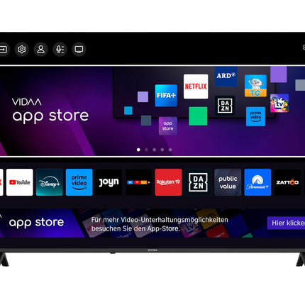 DYON Movie Smart 55 VX - 55-inch (139 cm) TV (4K Ultra HD Smart TV, Triple Tuner (DVB-C/-S2/-T2), App Store, Prime Video, Netflix, YouTube, DAZN, Disney+) [Model Year 2024]