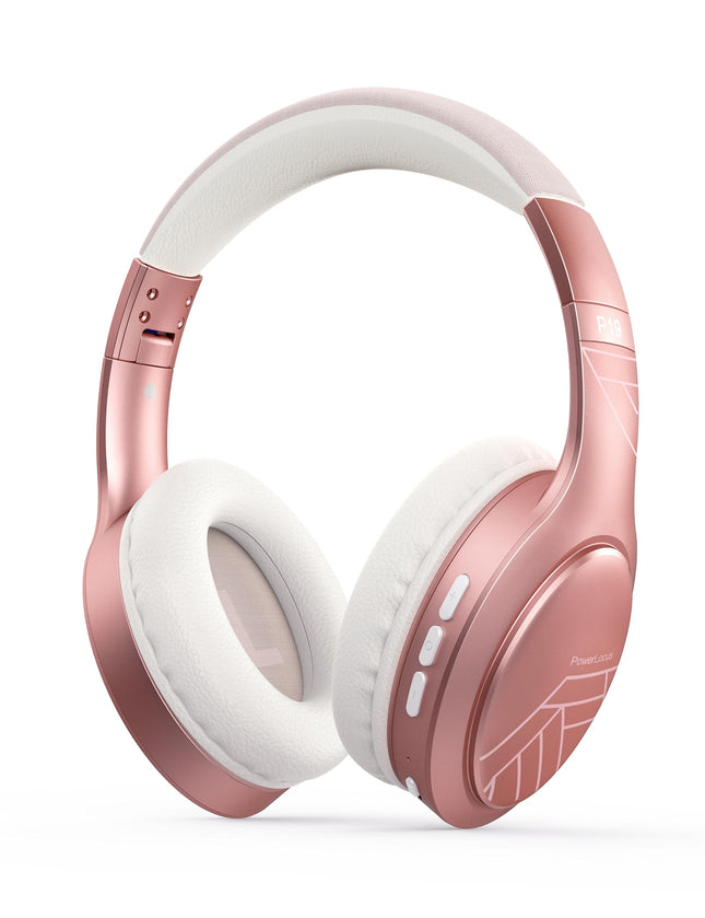 PowerLocus Bluetooth kõrvaklapid, juhtmevabad kõrvaklapid 3 ekvalaiseri režiimiga, 60 tundi mänguaega, Hi-Fi stereo kokkupandavad peakomplektid mikrofoniga, mäluvahust kõrvapadjad ja riidest peavõru mobiiltelefonidele/reisidele/arvutile