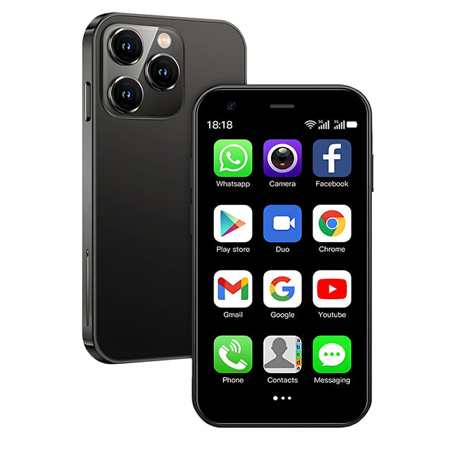 Hipipooo minitelefon, 3G nutitelefon, 3-tolline 1000mAh Android 8.1 varundusnutitelefon, 2GB+16GB (XS15-must)