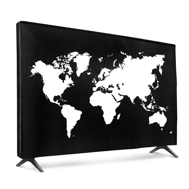 kwmobile 43" TV Cover - Indoor TV Screen Protector Cover - TV Screen Dust Cover - Travel Outline White Black