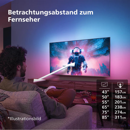 Philips Ambilight 75PUS8309 4K LED nutiteler - 75-tolline ekraan pikslitäpse Ultra HD-ga, Titan OS platvormi ja Dolby Atmos heliga - töötab Alexa ja Google Assistantiga - mattmust