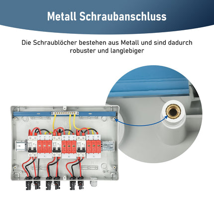 SROCHN ülepingekaitse PV DC 32A 1000V piksekaitselüliti IP65 veekindel 3 stringi 18 mooduliga päikesepaneelide ühenduskarp