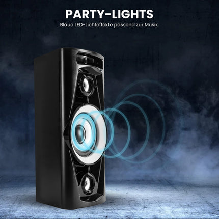Reflexion PS07BT Mobile Disco Sound Machine (Bluetooth, True Wireless Stereo, Radio, USB, AUX-IN, Karaoke Function and Battery) Black