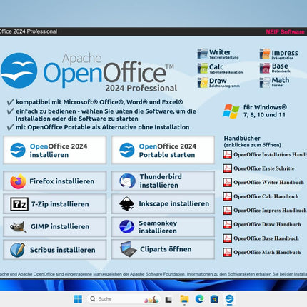 Open Office 2024 Professional USB-mälupulgal – ühildub Microsoft® Office® Wordi® ja Exceliga® – Windows 11/10/8/7 jaoks