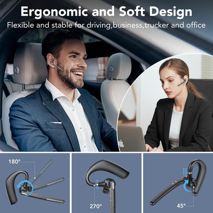 CASCHO G10 Bluetooth 5.3 kõrvasisesed peakomplektid, 60 tundi käed-vabad režiimis kahekordse mürasummutusega, vaigistus, kahe seadme ühendus, LED-ekraan, IPX7 veekindel, juhtmevabad peakomplektid kontorisse/ärisse