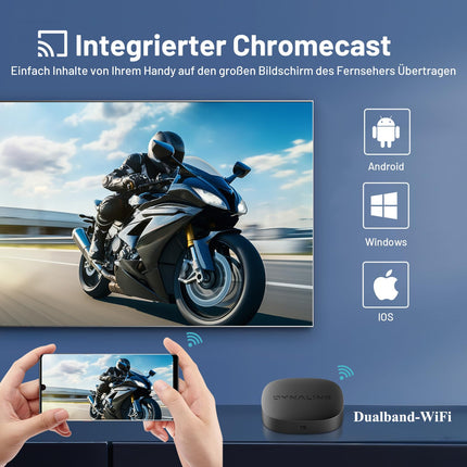 Google TV Box – nutiteleri karp toetab Google TV-d, Netflixi, 4K UHD voogedastusmeediapleierit. Toetab Google Assistantit, Dolby Audiot, HDR10+, juhtmevaba ekraanipeegeldust, 2 GB + 16 GB, kahe sagedusribaga WiFi-d.