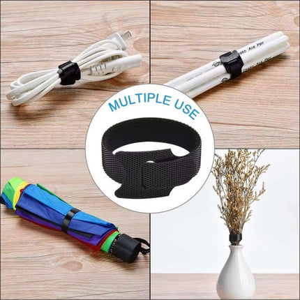Reusable Cable Ties, Reusable Cable Ties, Black Cable Ties, Cable Ties for Organizing Cables, PC Cable Management and Desk Organization, 100 Pack