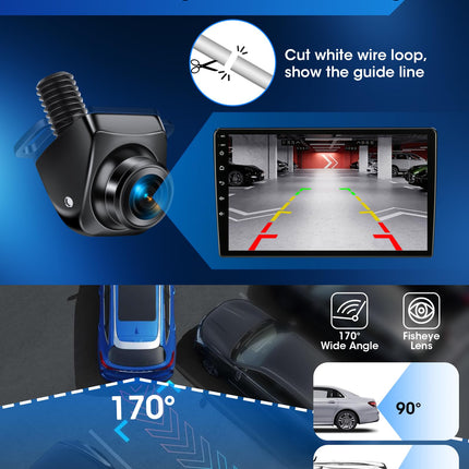 Rear view camera【3 mounting methods】 360° rotatable rear view camera car supports AHD 1080P/720P/NTSC/PAL modes front camera/rear view cameras with night vision universal DC 12V-24V for caravan SUV motorhome
