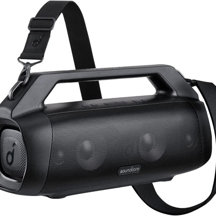 Soundcore Anker Motion Boom Plus IP67 väliskõlar, 80W stereoheli, kohandatud ekvalaiser ja bassivõimendus, USB-C, Bluetooth, sisseehitatud akupank, veekindel, telkimiseks, basseini jaoks, rannale, aeda