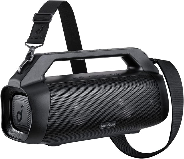 Soundcore Anker Motion Boom Plus IP67 väliskõlar, 80W stereoheli, kohandatud ekvalaiser ja bassivõimendus, USB-C, Bluetooth, sisseehitatud akupank, veekindel, telkimiseks, basseini jaoks, rannale, aeda