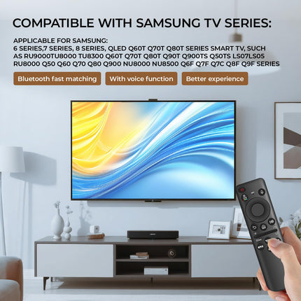 Samsungi asenduspult, BN59-01432A päikeseenergial laetav hääljuhtimispult Samsungi nutitelerile, universaalsed kaugjuhtimispuldid Samsungi teleritele, mis ühilduvad Samsungi 2021-2023 Neo LED nutiteleriga 4K HD