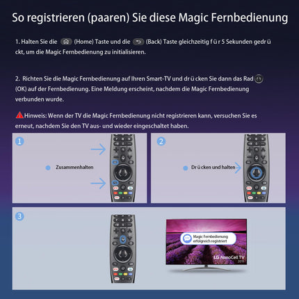 Gvirtue Magic Remote pult LG telerile Kaugjuhtimispult LG MR20GA AKB75855501 MR19BA MR18BA Magic Remote, ühildub LG Magic Remote puldiga LG nutiteleri LED OLED 4K Nanocell häälfunktsiooniga