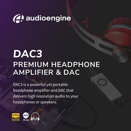 Audioengine DAC3 32-bitine kaasaskantav kõrvaklappide DAC | Analoogmuundamine suurema selguse saavutamiseks