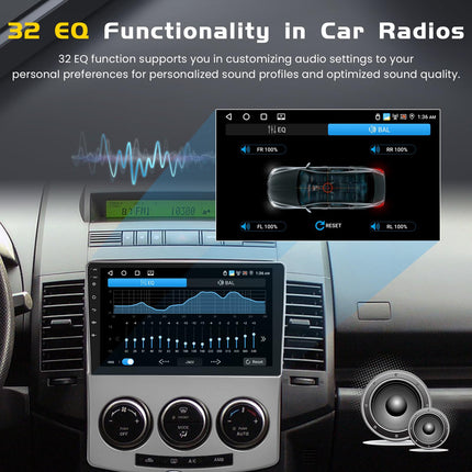 Inefala 4G+64G Android autoraadio Mazda 5 2005-2010 juhtmevaba CarPlay Android Auto-ga, 9-tolline puutetundliku ekraaniga raadio Bluetooth 2 DIN navigatsiooniga GPS WiFi RDS/FM SWC mikrofon tahavaatekaamera