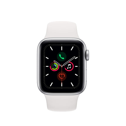 Apple Watch Series 5 (GPS, 40MM) Silver Aluminum Case with White Sport Band (Refurbished)
