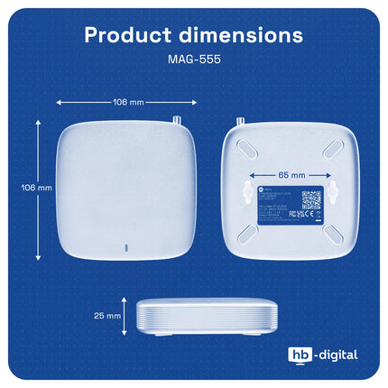 MAG 555 originaalne Infomiri ja hb-digital 4K HDR multimeediamängija-vastuvõtja HDR koos Google Assistant, Netflixi, Prime Video, Disney+, YouTube'i ja Dolby Atmosega