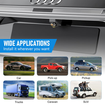 HD Rear View Camera, AHD/CVBS 720P Car Rear View Camera, 360° Adjustable Universal Rear View Camera, Mini Adjustable Fisheye Lens, 170° Wide Angle for Truck, Car, SUV, Trailer, Van, Pickup