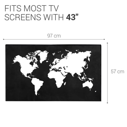 kwmobile 43" TV Cover - Indoor TV Screen Protector Cover - TV Screen Dust Cover - Travel Outline White Black