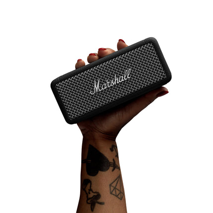 Marshall Emberton II Portable Bluetooth Speaker, Wireless, Pairable, IP67 Dust and Water Resistant, Over 30 Hours Playtime, Fast Charging, Indoor and Outdoor Speaker - Black and Steel