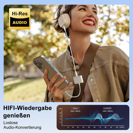 【3 ühes】USB C - 3,5 mm pistikupesa kõrvaklappide adapter laadijaga OTG USB-adapter, C-tüüpi Aux Audio kõrvaklappide pesa jaotur Samsung Galaxy S22/S21/S20 iPad Pro Air Pixel 6/5/4 (valge)