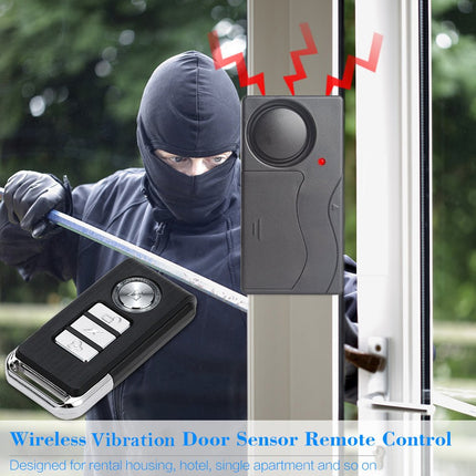 Mengshen Wireless Vibration Alarm, Burglar Alarm for Bicycle/Motorcycle/Car/Vehicles/Door/Window, 110db Super Loud (Remote Control Included)