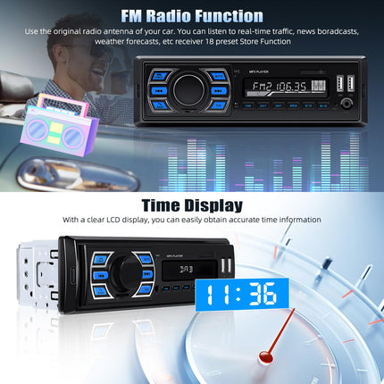 CAMECHO DAB/DAB+ 1Din Car Radio Bluetooth Handsfree Car MP3 Player Support FM Radio USB/AUX/TF Steering Wheel Control