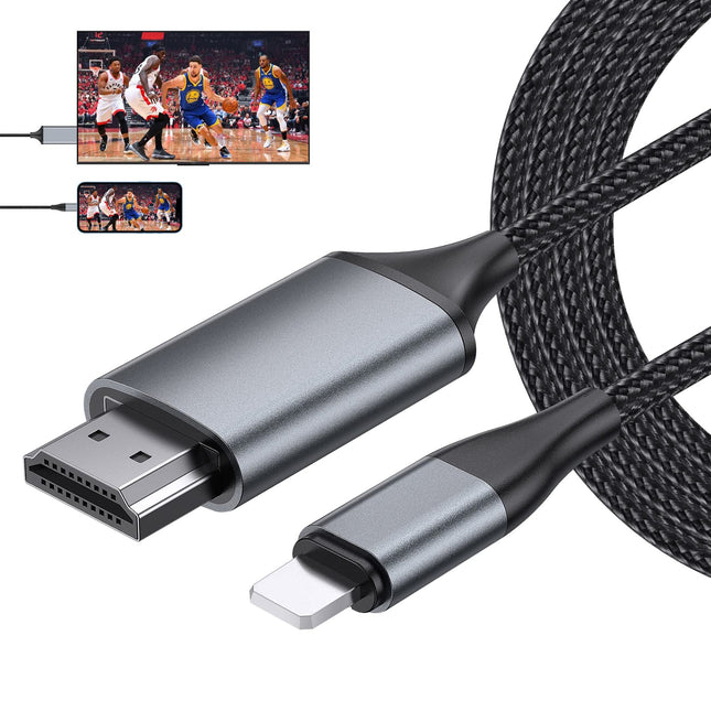 lulaven HDMI-kaabel iPhone PAD Podi ja teleri, monitori ja projektori ühendamiseks, digitaalne HDMI-videoadapterikaabel, 4 m, 1080p, ühildub kõigi iOS-seadmetega, iPhone 14 13 12 11, ühenda ja kasuta
