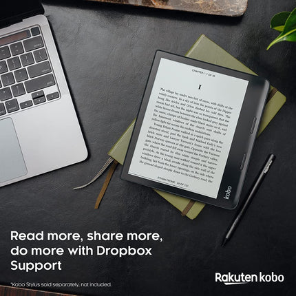 Kobo Sage | eReader | Anti-glare 8-inch HD touchscreen | Waterproof | Adjustable brightness and color temperature | Blue light reduction | Bluetooth | Wi-Fi | 32GB storage | Carta E Ink technology