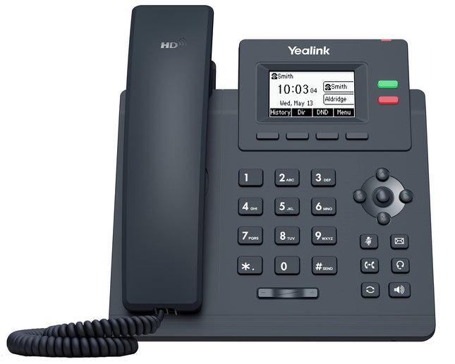 Yealink T31P IP-telefon, 2 VoIP-kontot, 5,8 cm (2,3 tolli) graafiline ekraan, kahe pordiga 10/100 Ethernet, 802.3af PoE, toiteadapter ei kuulu komplekti (SIP-T31P)