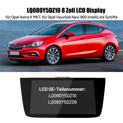 LIAMORFE LQ080Y5DZ10 auto LCD-puuteekraan Opel Astra K-le, Opel Vauxhall Navi 900 IntelliLinkile, 8-tolline ekraan, GPS-raadio, must, pistikprogrammiga monitori ekraan