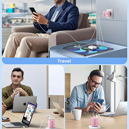 USB-C laadija, 40W 4 porti USB-C pistikuga kiirlaadija toiteadapter iPhone 16 15 14 13 12 11 Pro Max Plus, Samsung Galaxy telefonidele, mitme laadimispistikuga PD+QC toiteadapteri pistik