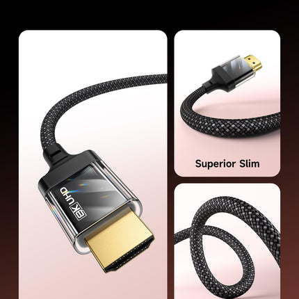JSAUX 8K HDMI-kaabel 3 meetrit (2-pakendis) | 4K ja 8K HDMI 2.1 kaabel 48Gbps kiire HDMI | 4K@120Hz 144Hz, 8K@60Hz, HDCP 2.2 ja 2.3, HDR 10+, eARC ühildub monitori UHD teleri, PS5, PS4 Dolby Visioniga - must