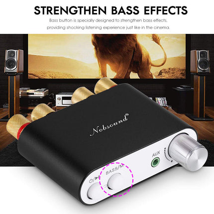 Nobsound NS-10G Mini Bluetooth 5.0 Digital Stereo Amplifier 100W HiFi Power Amp with Power Supply (Black)