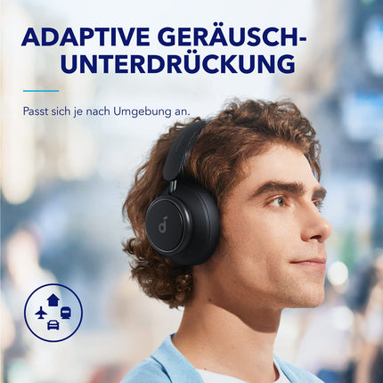 Soundcore by Anker Space Q45 Bluetooth-kõrvaklapid, adaptiivne aktiivne mürasummutus kuni 98%, 50 tundi taasesitust, rakenduste juhtimine, LDAC kõrglahutusega juhtmevaba heli, kerge disain, kristallselged kõned