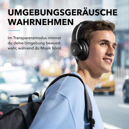 Soundcore by Anker Q20i juhtmevabad Bluetooth-kõrvaklapid hübriidse aktiivse mürasummutusega, 40-tunnine mänguaeg ANC-režiimis, kõrglahutusega heli, sügav bass, kohandamine rakenduse kaudu (must)