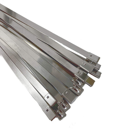 Roostevabast terasest kaablisidemed, metallist, merekindlad, 1 riiulil, 7,9 mm x 300 mm, 100 tk pakendis