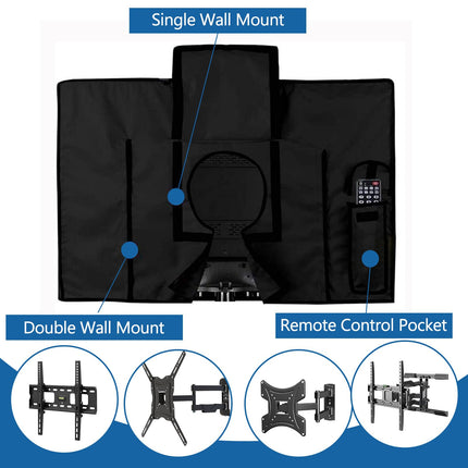 NONMON TV Cover for 40-42 inch TV, Outdoor TV Dust Cover Protective Case 600D Oxford PVC Coating Heavy Duty Waterproof Outdoor Screen Protector Universal Screen Protector for TV