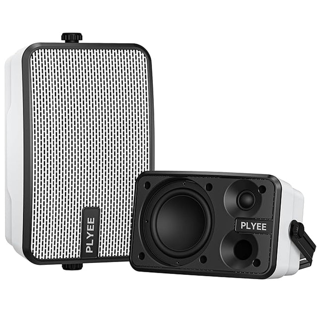 Plyee Audio 400W Bluetooth-kõlar välistingimustes kasutamiseks, juhtmevaba sünkroonitud kõlar, IPX5 veekindel, võimas bass, seinale kinnitatav, terrassile, verandale, vaatetorni, garaaži, 2 tk pakis, MZ-621