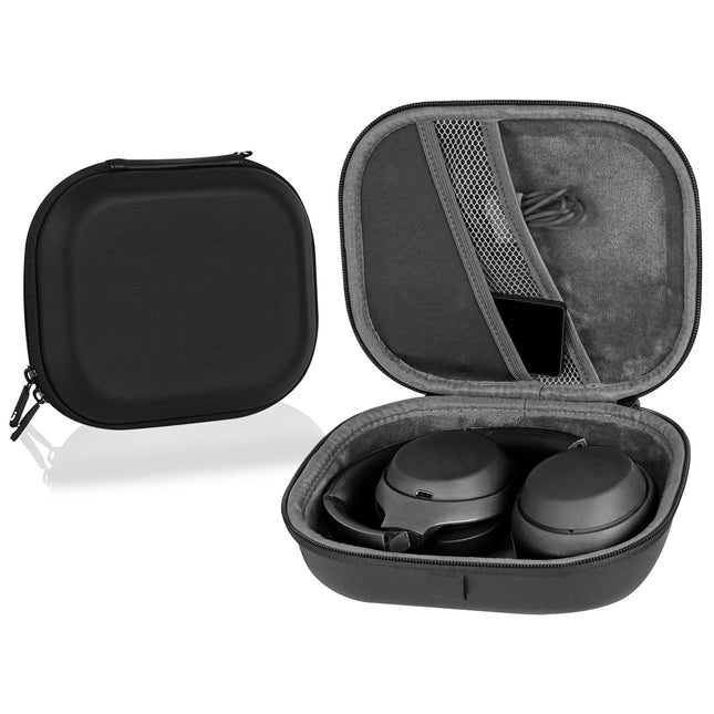 Linkidea kõrvaklappide kandekott, mis ühildub Sony WH-1000XM4, WH-1000XM3, WH1000XM2, WH-XB900N, MDR-1000X ümbrisega, kaitsev kõva kestaga reisikott kaabli ja laadija hoiukohaga (must)