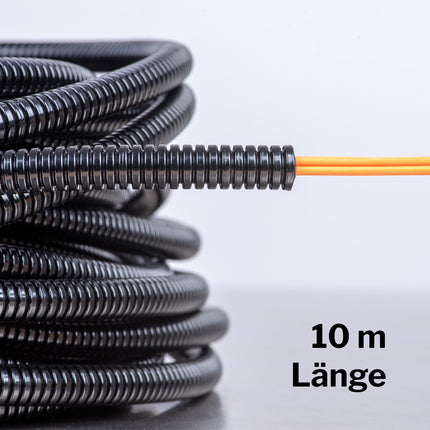 KabelDirekt – Kaablikaitsetoru, tühi toru/gofreeritud toru, 10 m pikk – välisläbimõõt 28,5 mm / siseläbimõõt 23 mm – universaalne gofreeritud voolik kaablite ja voolikute kaitsmiseks ja isoleerimiseks, soontega