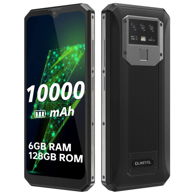 OUKITEL K15 Pro 10000mAh Unlocked Smartphone, P60 6GB+128GB, 12MP Triple Camera, 18W Fast Charge+Reverse Charge, Android 11 Dual SIM Phone, 6.52'' HD+, Fingerprint Face Recognition, NFC, GPS