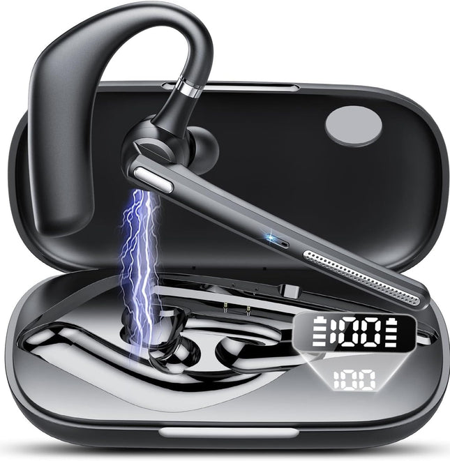 CASCHO G10 Bluetooth 5.3 kõrvasisesed peakomplektid, 60 tundi käed-vabad režiimis kahekordse mürasummutusega, vaigistus, kahe seadme ühendus, LED-ekraan, IPX7 veekindel, juhtmevabad peakomplektid kontorisse/ärisse