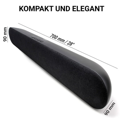 XORO stereo TV kõlar/soundbar HSB 70 Bluetoothiga, 60 W väljundvõimsusega, AV sisend, HDMI ARC, USB 2.0 meediapleier, sh seinakinnitus, IR-kaugjuhtimispult