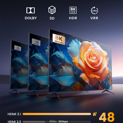 8K HDMI-lüliti jaotur, avedio links alumiiniumist kahesuunaline HDMI-lüliti 2 sisendit 1 väljundit või 1 sisendit 2 väljundit, HDMI 2.1 lüliti jaotur toetab 8K 4K-d PS5/4 HDTV jaoks
