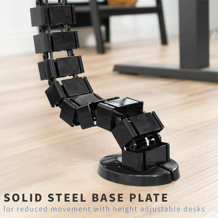VIVO Vertebrae Cable Management Kit, Height-Adjustable Desk Quad Input Cable Organizer, Black, DESK-AC01C